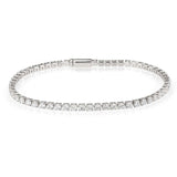 Alamode Rhodium Brass Bracelet with AAA Grade CZ in Clear - Alamode - Flyclothing LLC