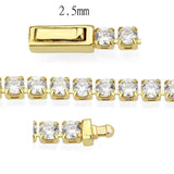 Alamode Gold Brass Bracelet with AAA Grade CZ in Clear - Alamode - Flyclothing LLC