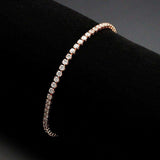 Alamode Rose Gold Brass Bracelet with AAA Grade CZ in Clear - Alamode - Flyclothing LLC