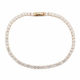 Alamode Rose Gold Brass Bracelet with AAA Grade CZ in Clear - Alamode - Flyclothing LLC