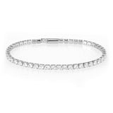 Alamode Rhodium Brass Bracelet with AAA Grade CZ in Clear - Alamode - Flyclothing LLC