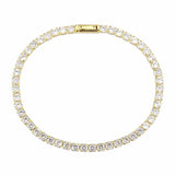 Alamode Gold Brass Bracelet with AAA Grade CZ in Clear - Alamode - Flyclothing LLC