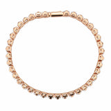 Alamode Rose Gold Brass Bracelet with AAA Grade CZ in Clear - Alamode - Flyclothing LLC
