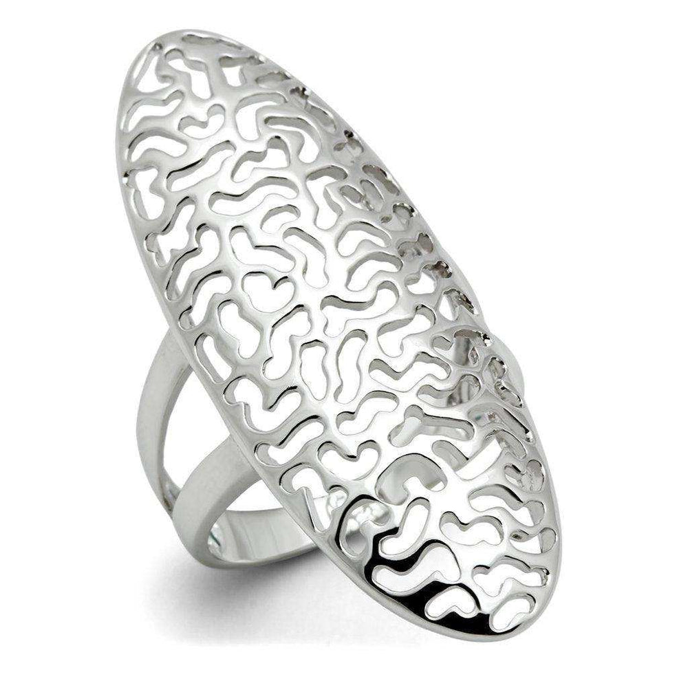 Alamode Rhodium Brass Ring with No Stone - Alamode - Flyclothing LLC