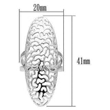 Alamode Rhodium Brass Ring with No Stone - Alamode - Flyclothing LLC