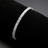 Alamode Rhodium Brass Bracelet with AAA Grade CZ in Clear - Alamode - Flyclothing LLC