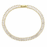 Alamode Gold Brass Bracelet with AAA Grade CZ in Clear - Alamode - Flyclothing LLC