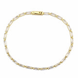 Alamode Gold Brass Bracelet with AAA Grade CZ in Clear - Alamode - Flyclothing LLC