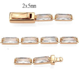 Alamode Rose Gold Brass Bracelet with AAA Grade CZ in Clear - Alamode - Flyclothing LLC