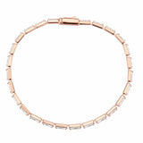 Alamode Rose Gold Brass Bracelet with AAA Grade CZ in Clear - Alamode - Flyclothing LLC