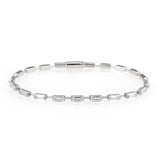 Alamode Rhodium Brass Bracelet with AAA Grade CZ in Clear - Alamode - Flyclothing LLC