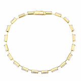 Alamode Gold Brass Bracelet with AAA Grade CZ in Clear - Alamode - Flyclothing LLC