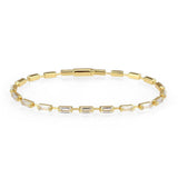 Alamode Gold Brass Bracelet with AAA Grade CZ in Clear - Alamode - Flyclothing LLC