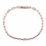 Alamode Rose Gold Brass Bracelet with AAA Grade CZ in Clear - Alamode - Flyclothing LLC
