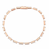 Alamode Rose Gold Brass Bracelet with AAA Grade CZ in Clear - Alamode - Flyclothing LLC