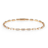Alamode Rose Gold Brass Bracelet with AAA Grade CZ in Clear - Alamode - Flyclothing LLC