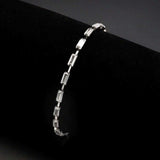 Alamode Rhodium Brass Bracelet with AAA Grade CZ in Clear - Alamode - Flyclothing LLC