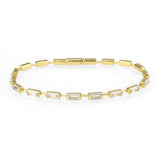 Alamode Gold Brass Bracelet with AAA Grade CZ in Clear - Alamode - Flyclothing LLC