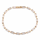 Alamode Rose Gold Brass Bracelet with AAA Grade CZ in Clear - Alamode - Flyclothing LLC