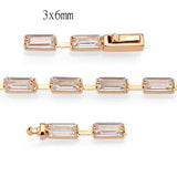 Alamode Rose Gold Brass Bracelet with AAA Grade CZ in Clear - Alamode - Flyclothing LLC