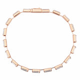 Alamode Rose Gold Brass Bracelet with AAA Grade CZ in Clear - Alamode - Flyclothing LLC