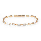 Alamode Rose Gold Brass Bracelet with AAA Grade CZ in Clear - Alamode - Flyclothing LLC