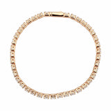 Alamode Rose Gold Brass Bracelet with AAA Grade CZ in Clear - Alamode - Flyclothing LLC