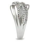 Alamode Rhodium Brass Ring with AAA Grade CZ in Clear - Alamode - Flyclothing LLC