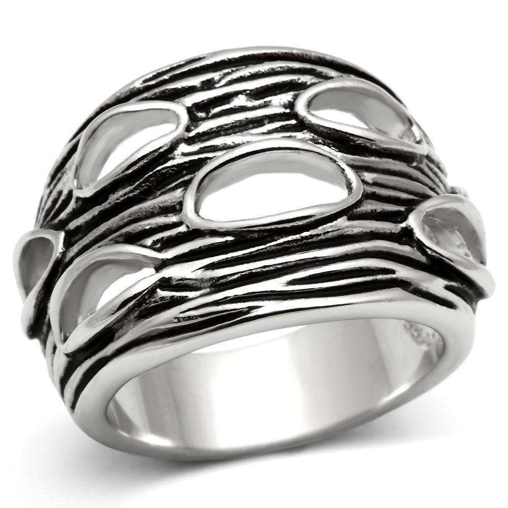 Alamode Rhodium Brass Ring with No Stone - Alamode - Flyclothing LLC
