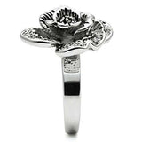 Alamode Rhodium Brass Ring with Top Grade Crystal in Clear - Alamode - Flyclothing LLC