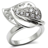 Alamode Rhodium Brass Ring with AAA Grade CZ in Clear - Alamode - Flyclothing LLC