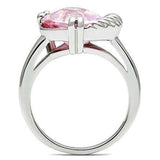 Alamode Rhodium Brass Ring with AAA Grade CZ in Rose - Alamode - Flyclothing LLC