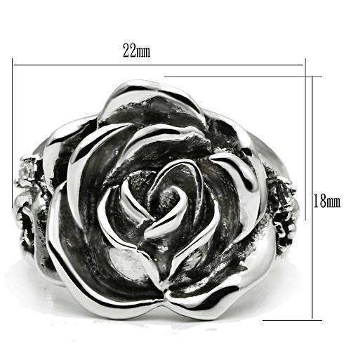 Alamode Rhodium Brass Ring with AAA Grade CZ in Clear - Alamode - Flyclothing LLC