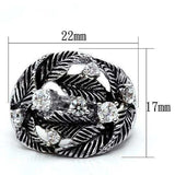 Alamode Rhodium Brass Ring with AAA Grade CZ in Clear - Alamode - Flyclothing LLC