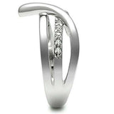 Alamode Rhodium Brass Ring with Top Grade Crystal in Clear - Alamode - Flyclothing LLC