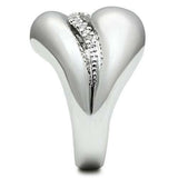 Alamode Rhodium Brass Ring with AAA Grade CZ in Clear - Alamode - Flyclothing LLC