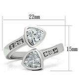 Alamode Rhodium Brass Ring with AAA Grade CZ in Clear - Alamode - Flyclothing LLC