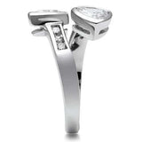Alamode Rhodium Brass Ring with AAA Grade CZ in Clear - Alamode - Flyclothing LLC