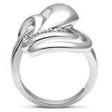 Alamode Rhodium Brass Ring with AAA Grade CZ in Clear - Alamode - Flyclothing LLC