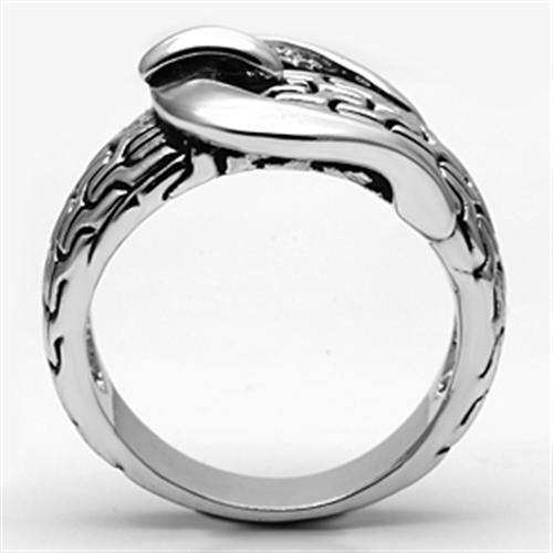 Alamode Rhodium Brass Ring with No Stone - Alamode - Flyclothing LLC