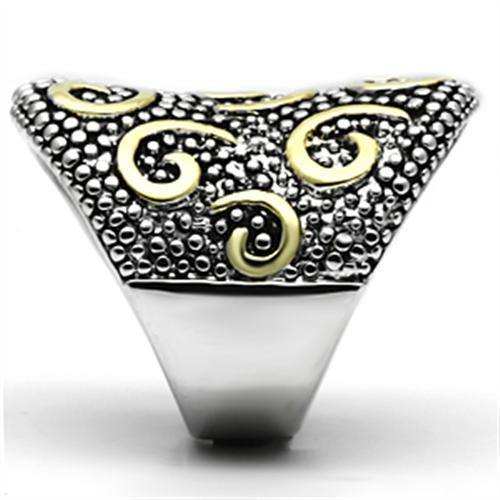 Alamode Reverse Two-Tone Brass Ring with No Stone - Alamode - Flyclothing LLC