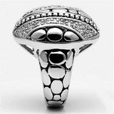 Alamode Rhodium Brass Ring with AAA Grade CZ in Clear - Alamode - Flyclothing LLC