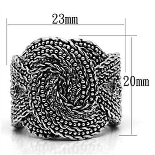 Alamode Rhodium Brass Ring with No Stone - Alamode - Flyclothing LLC