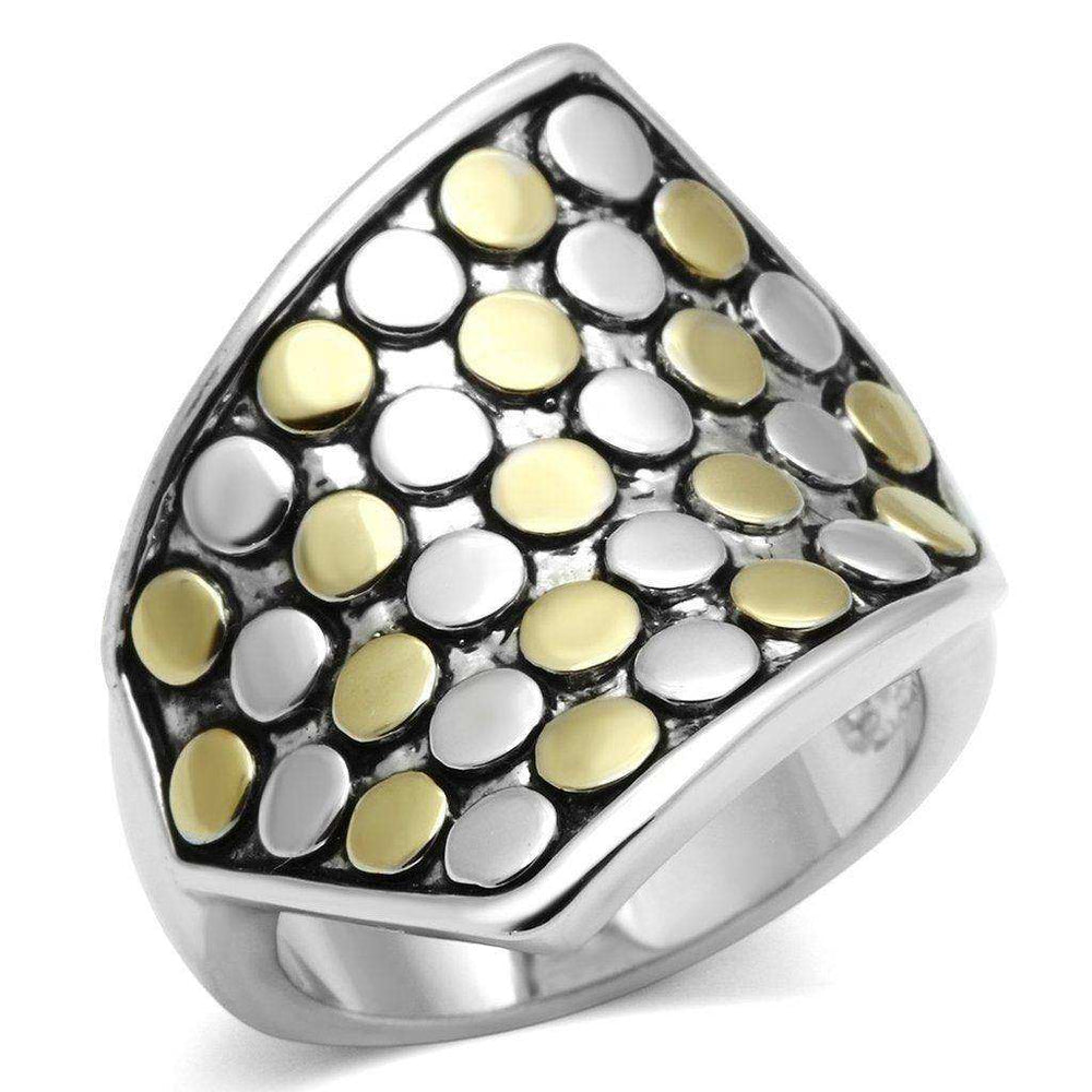 Alamode Reverse Two-Tone Brass Ring with No Stone - Alamode - Flyclothing LLC