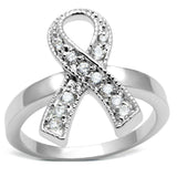 Alamode Rhodium Brass Ring with AAA Grade CZ in Clear - Alamode - Flyclothing LLC