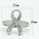 Alamode Rhodium Brass Ring with AAA Grade CZ in Clear - Alamode - Flyclothing LLC