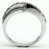 Alamode Rhodium Brass Ring with AAA Grade CZ in Clear - Alamode - Flyclothing LLC