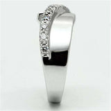 Alamode Rhodium Brass Ring with AAA Grade CZ in Clear - Alamode - Flyclothing LLC