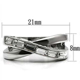 Alamode Rhodium Brass Ring with Top Grade Crystal in Clear - Alamode - Flyclothing LLC