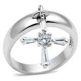 Alamode Rhodium Brass Ring with AAA Grade CZ in Clear - Alamode - Flyclothing LLC